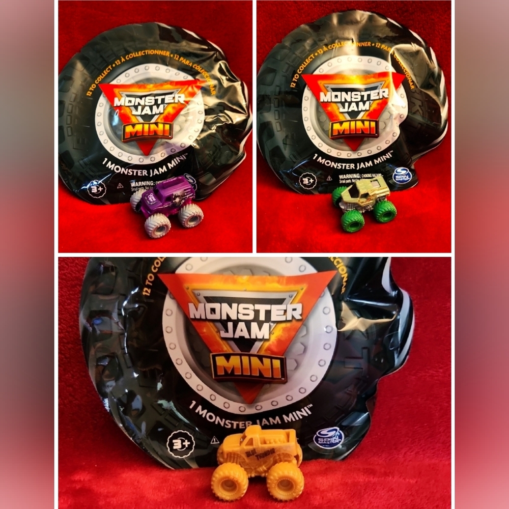 NIP Bundle Of 3 Monster Jam Mini, Mohawk Warrior, Soldier Fortune & Blue Thunder